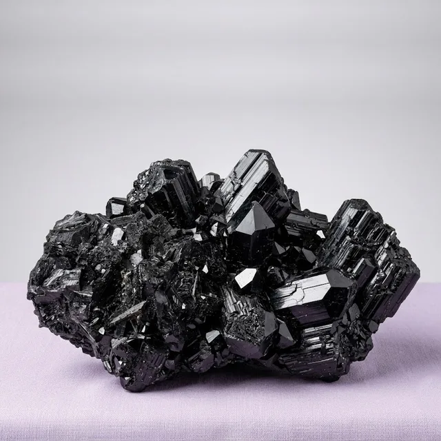 Black tourmaline cluster