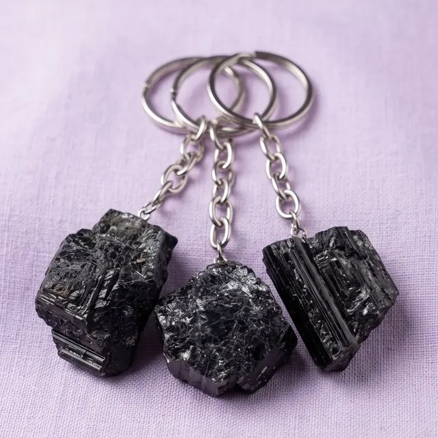 Black tourmaline keychains