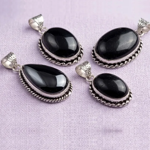 Black tourmaline pendants