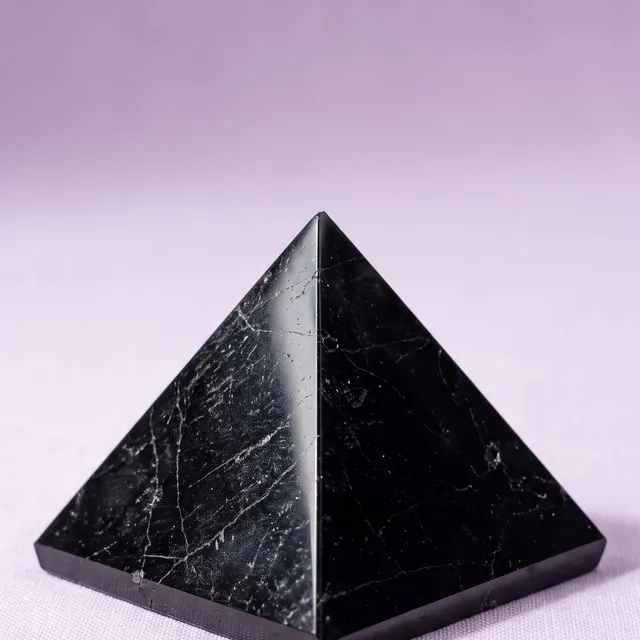 Black tourmaline pyramid