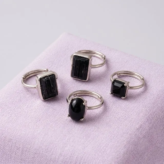 Black tourmaline rings