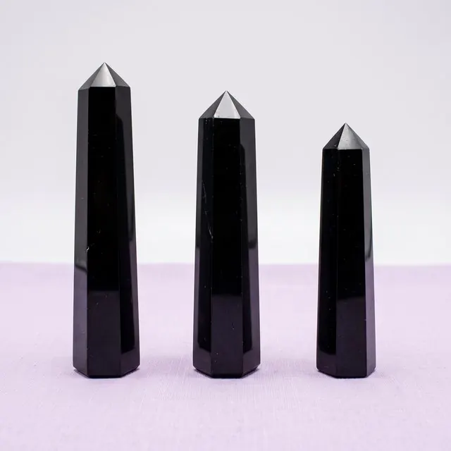 Black tourmaline towers
