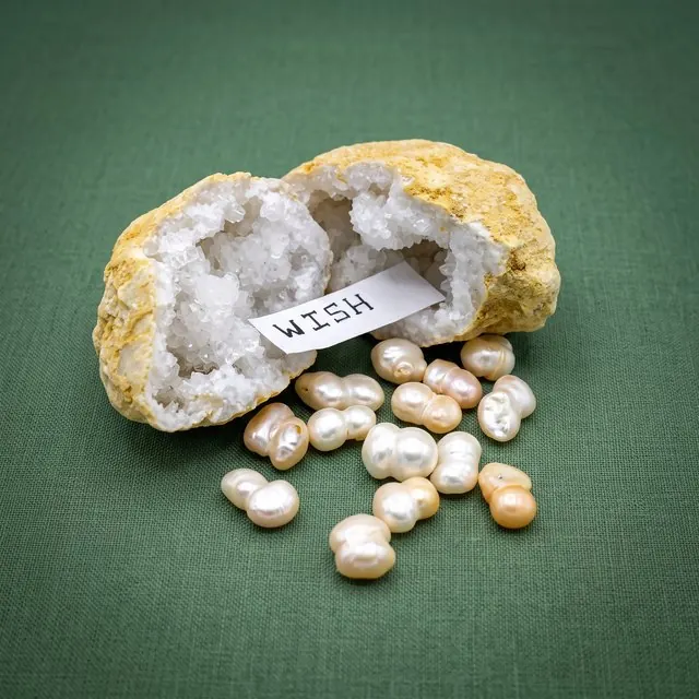 Clear quartz geode