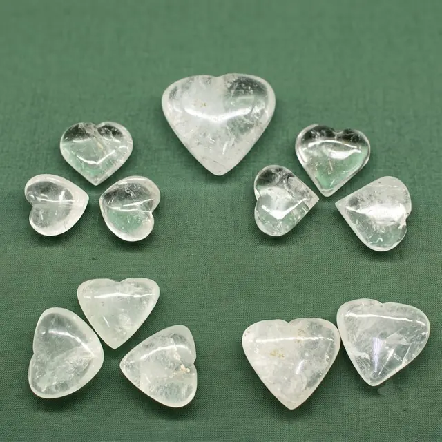 Clear quartz hearts