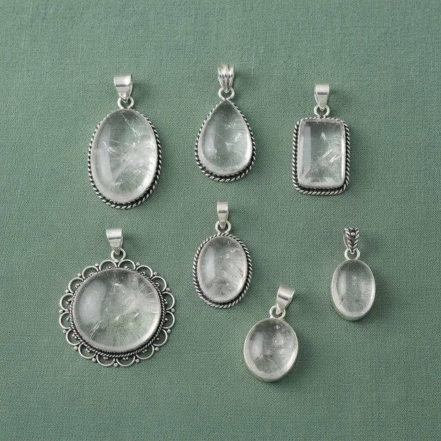 Clear quartz pendants