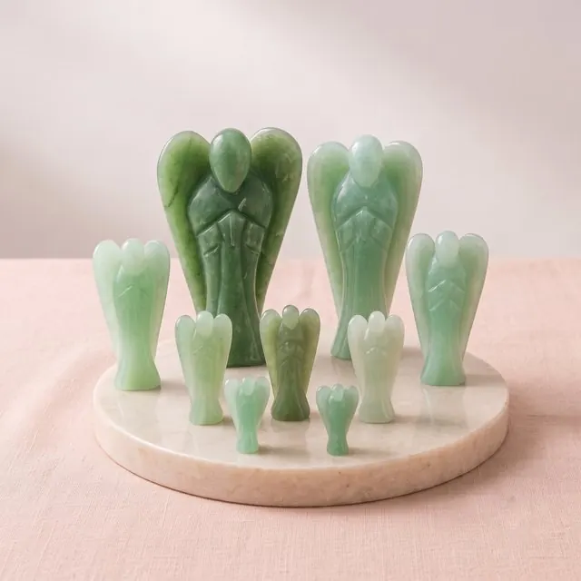Green aventurine angels