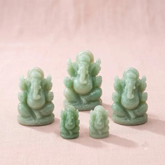 Green aventurine ganesha