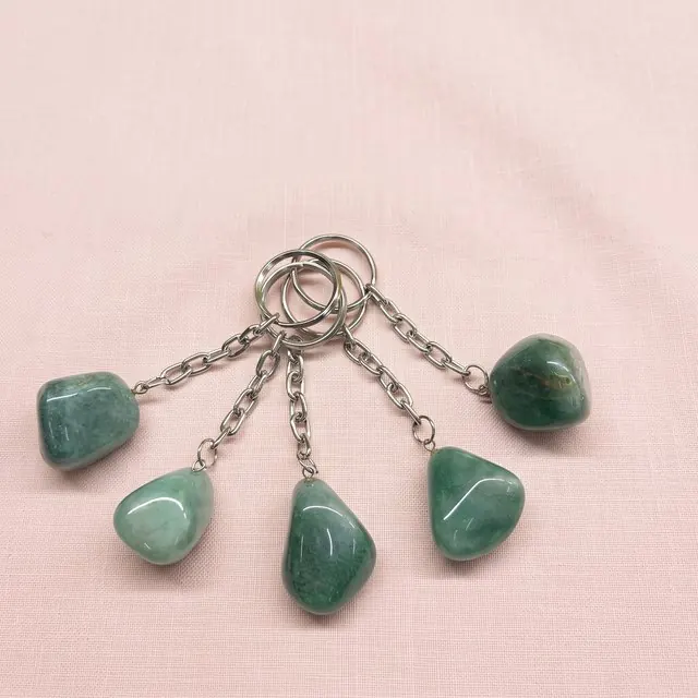 Green aventurine keychain