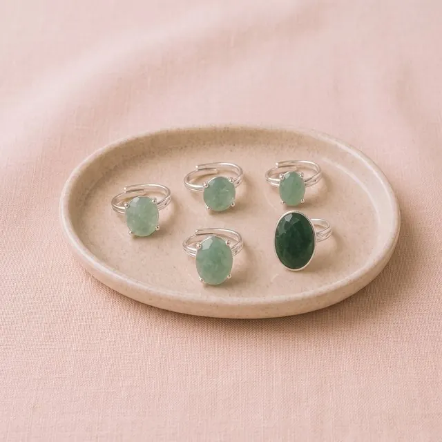 Green aventurine ring