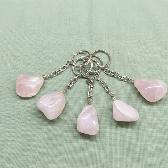 Rose quartz keychains