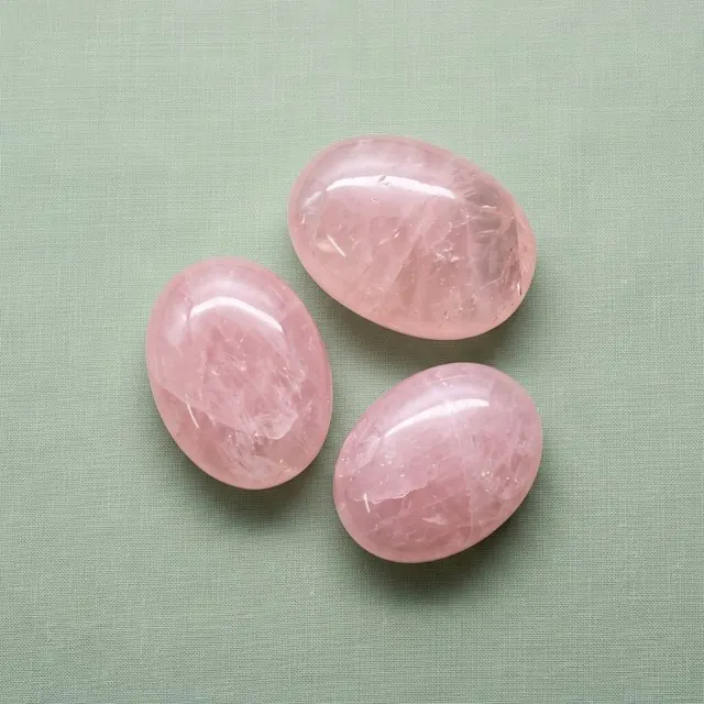 Rose quartz palm stones