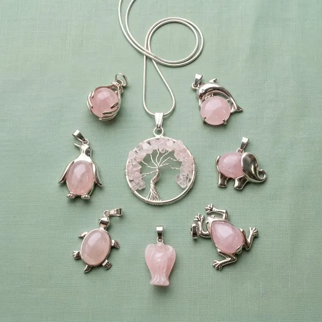 Rose quartz pendants