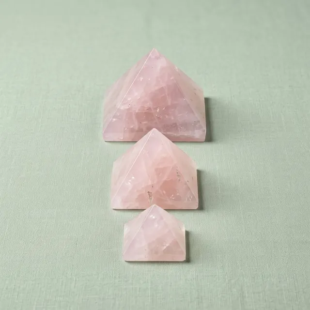 Rose quartz pyramids