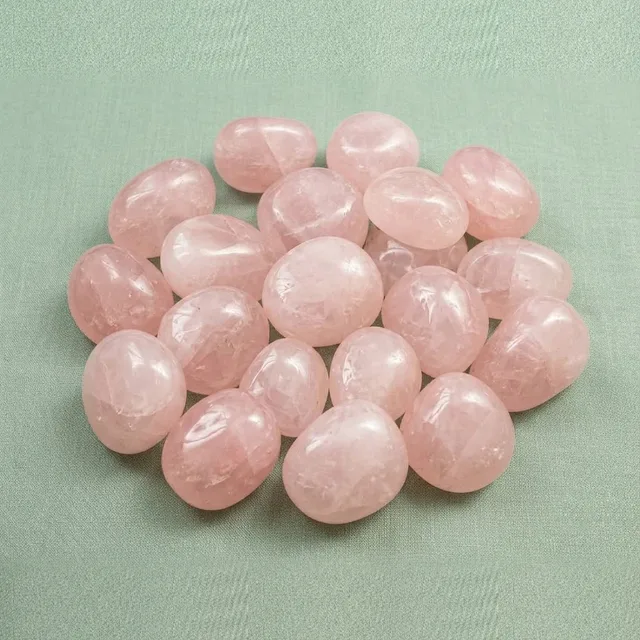 Rose quartz tumbles