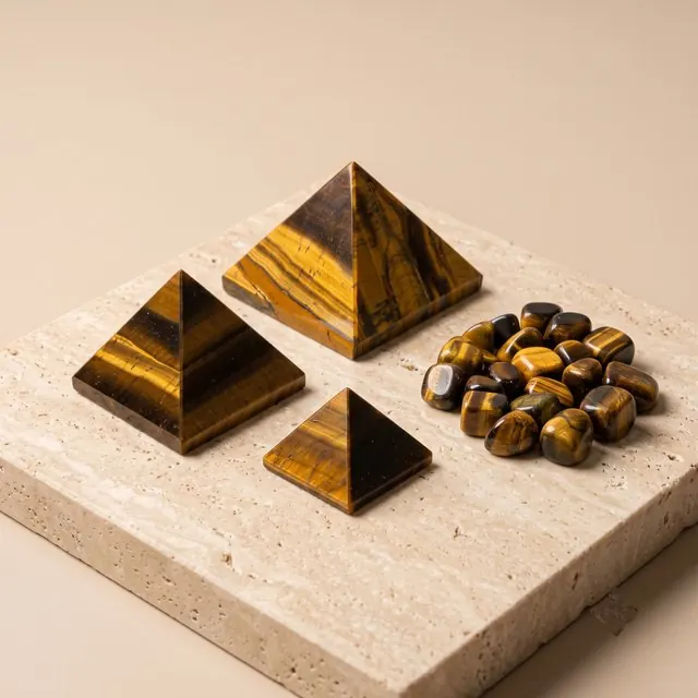 Tiger eye pyramid