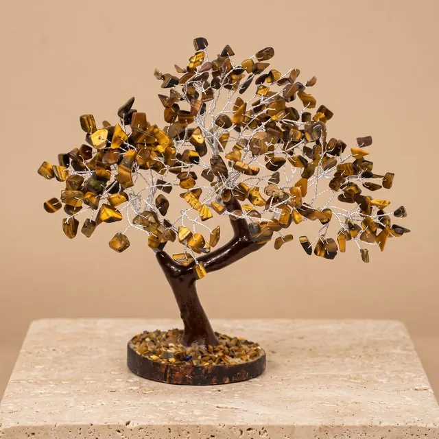Tiger eye crystal trees